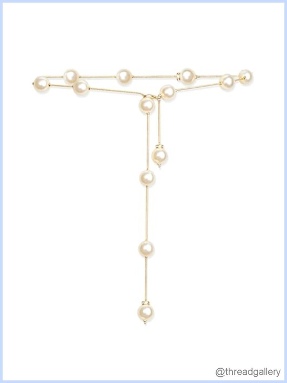 Adjustable Pearl Chain Waist Belt Gold Tone Metal for Dress Jeans